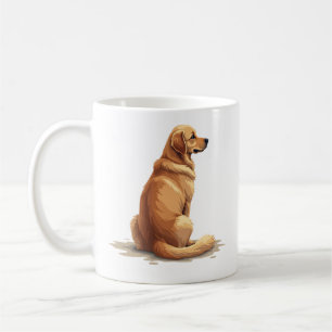 Retro Golden Retriever Rückansicht Hundeliebhaber Kaffeetasse