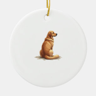 Retro Golden Retriever Rückansicht Hundeliebhaber  Keramik Ornament