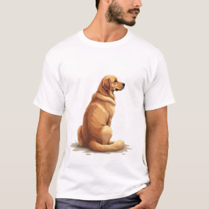 Retro Golden Retriever Rückansicht Hundeliebhaber T-Shirt