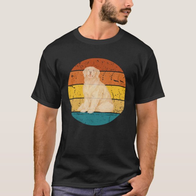 Retro Golden Retriever Vintage Sunset T-Shirt (Vorderseite)