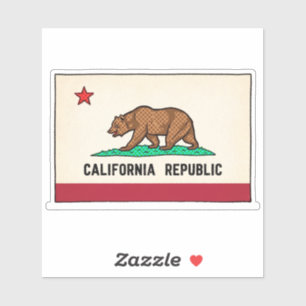 Retro Golden State Bear Kalifornische Republik Aufkleber