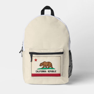 Retro Golden State Bear Kalifornische Republik Bedruckter Rucksack