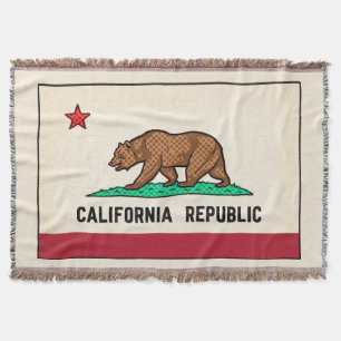 Retro Golden State Bear Kalifornische Republik Decke