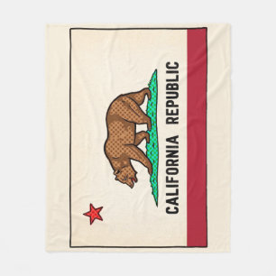 Retro Golden State Bear Kalifornische Republik Fleecedecke
