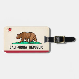 Retro Golden State Bear Kalifornische Republik Gepäckanhänger