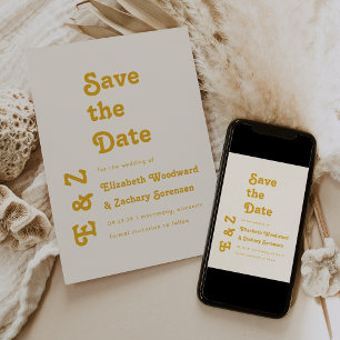 Retro-Goldruten-Typografie „Save the Date“ Save The Date