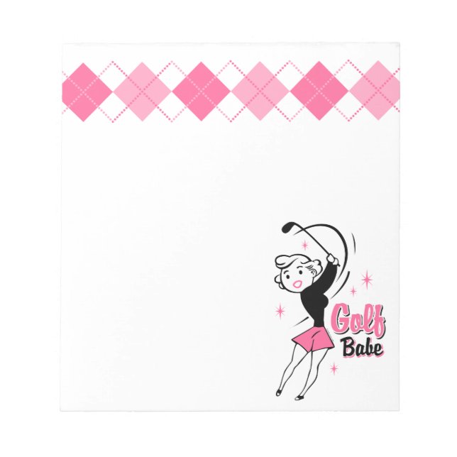 Retro-Golf-Babe-Notizblock Notizblock (Vorderseite)
