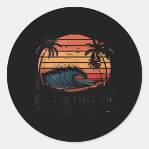 Retro Golf of US America 2025 Amerikanische Flagge Runder Aufkleber