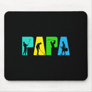 Retro Golf Papa Golfer Shirt. Golf-Geschenke für V Mousepad