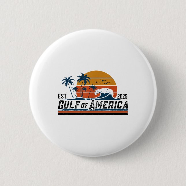 Retro Golf von Amerika Est 2025 Beach Summer Button (Vorderseite)