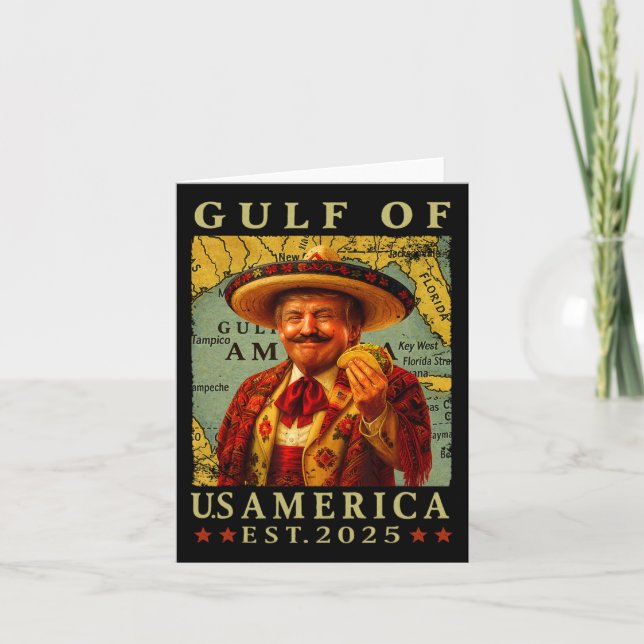 Retro Golf von Amerika Mexiko Trump Mexiko Taco Karte (Vorderseite)