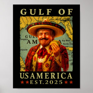 Retro Golf von Amerika Mexiko Trump Mexiko Taco Poster