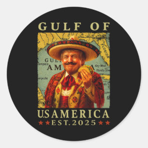 Retro Golf von Amerika Mexiko Trump Mexiko Taco Runder Aufkleber