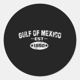 Retro Golf von Mexiko Est 1550 mexikanische Flagge Runder Aufkleber