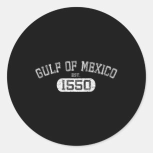 Retro Golf von Mexiko Est 1550 mexikanische Flagge Runder Aufkleber
