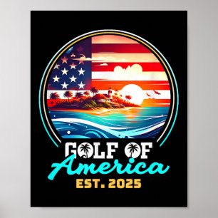 Retro Golf Von Uns Amerika 2025 Amerikanische Flag Poster