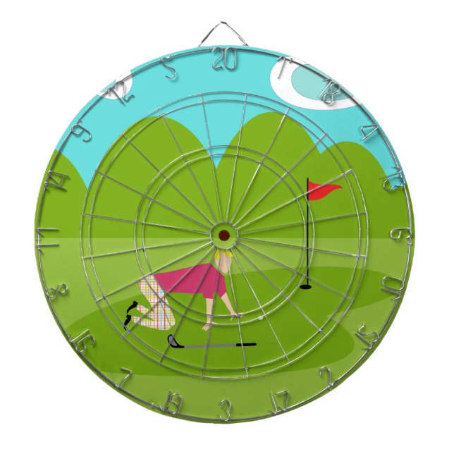 Retro Golfe Dart Board Dartscheibe (vorne)