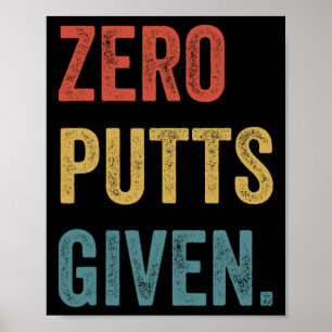 Retro-Golfen Männer Golfspieler Frauen Zero Putts Poster