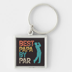 Retro Golfer - Beste Papa Par Schlüsselanhänger