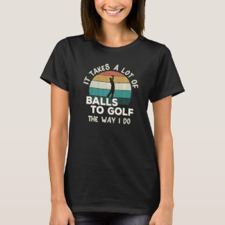 Retro Golfer Joke Fun Vintage Sunset Playing Golf  T-Shirt