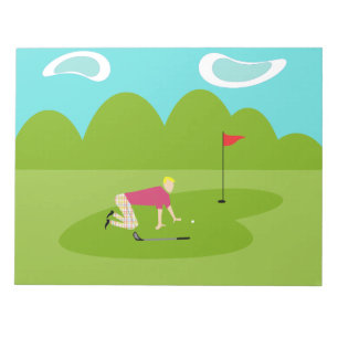 Retro Golfer Notepad Notizblock