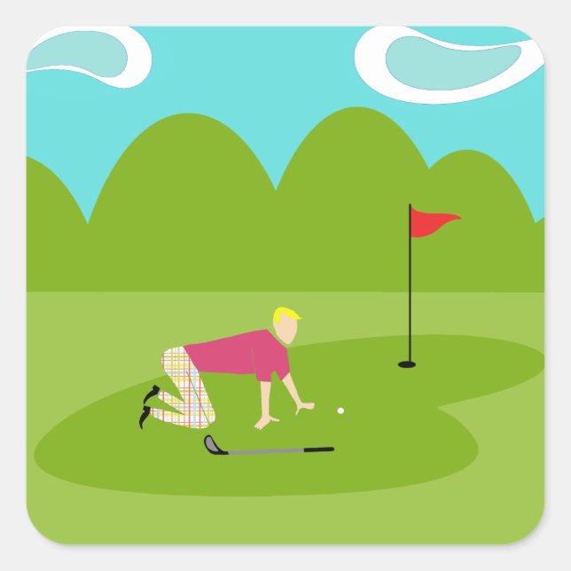 Retro Golfer Stickers (Vorderseite)