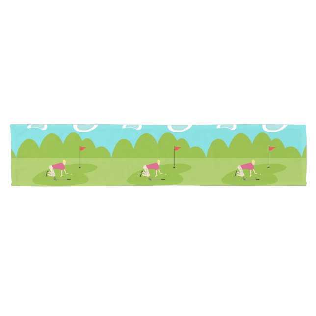 Retro Golfer Table Runner Kurzer Tischläufer (Horizontal)