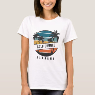 Retro Golfküste Ufer Strand Alama Surfbrett Surfen T-Shirt