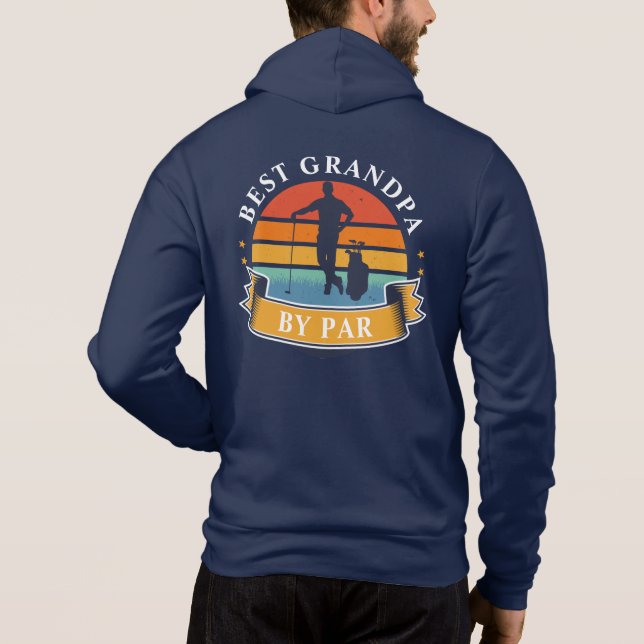 Retro Golfo Best Opa Par Personalisiert Hoodie (Rückseite)