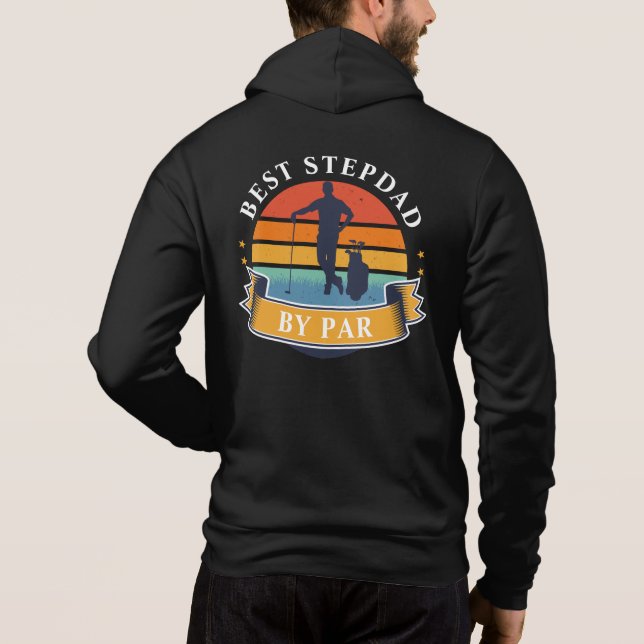 Retro Golfspielen Best Stepdad Par Personalisiert Hoodie (Rückseite)