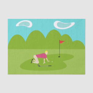 Retro Golfspieler-Seidenpapier Seidenpapier