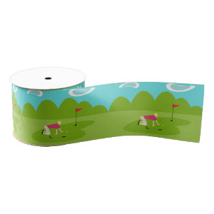 Retro Golfspielergrosgrain-Band Ripsband