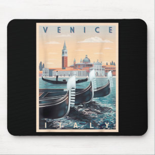 Retro Gondelboote mit Venedig Skyline Italien Mousepad