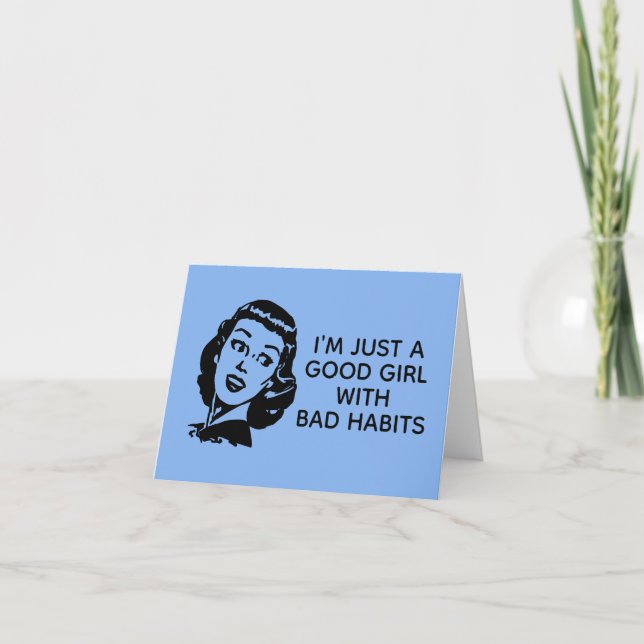 Retro Good Girl Card Karte (Vorderseite)