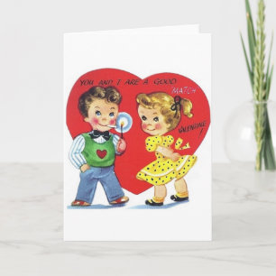 Retro Good Match Valentine's Day Card Feiertagskarte