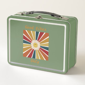 Retro Good Vibes Metal Lunch Box