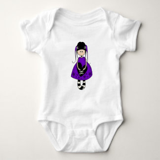 Retro Goth Girl with Skulls Baby Strampler