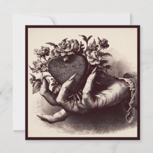 Retro-Goth-Herz-Valentinstag Gruseliger Retro-Horr Karte