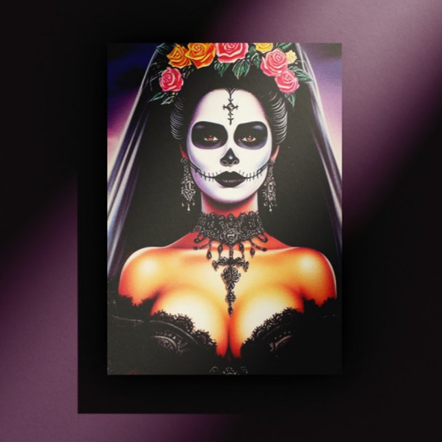 Retro-Goth-Hispano-Pin-up Postkarte (Von Creator hochgeladen)