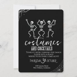 Retro Gothic Skull Dance Halloween Party Einladung