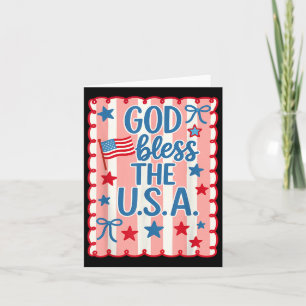Retro Gott segne Amerika Flagge Christlich 4. Karte