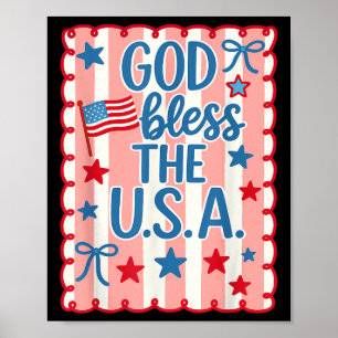 Retro Gott segne Amerika USA-Flagge Christlich 4. Poster
