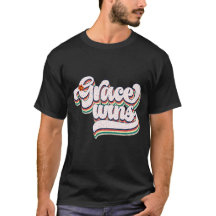 Retro Grace gewinnt Typografie-T - Shirt