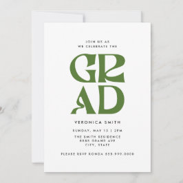 Retro Grad Graduation Party Einladung