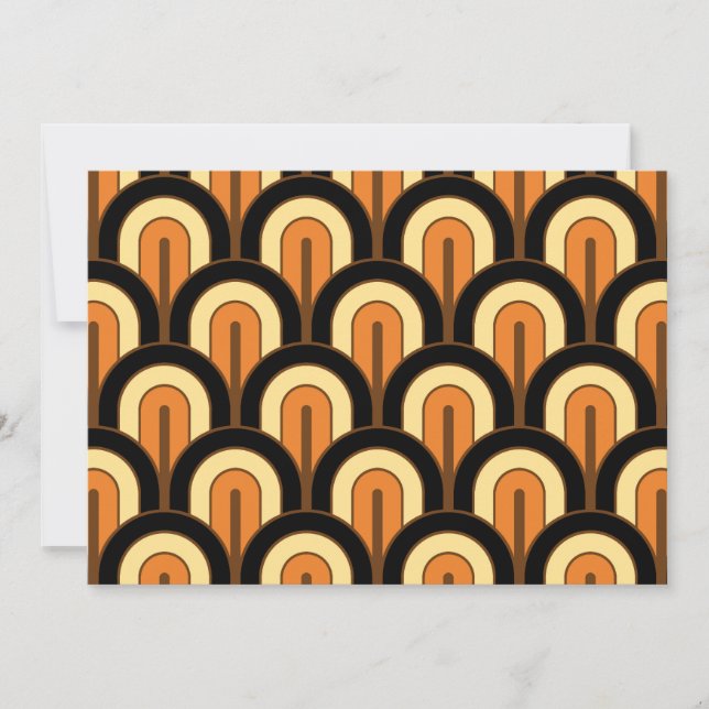 Retro Gradated Geometric Fan Pattern Einladung (Vorderseite)