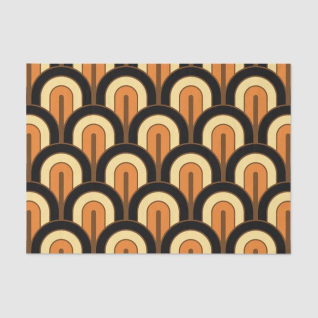 Retro Gradated Geometric Fan Pattern Seidenpapier (Vorderseite)