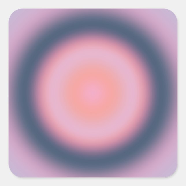 Retro Gradient Lavendel Lila Lilac Abstrakt Aura Quadratischer Aufkleber (Vorderseite)