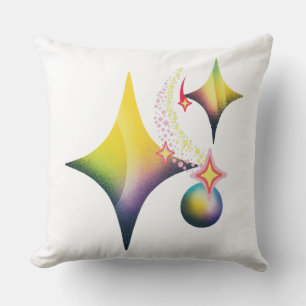 Retro-Gradient-Sparkles Kosmischer Vektor Kissen