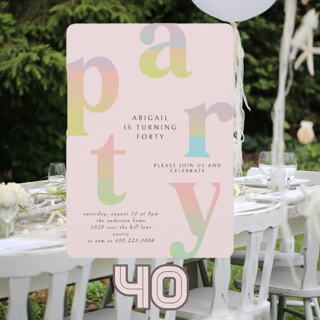 Retro Gradient weibliche Geburtstagspartei Einladung (Von Creator hochgeladen)