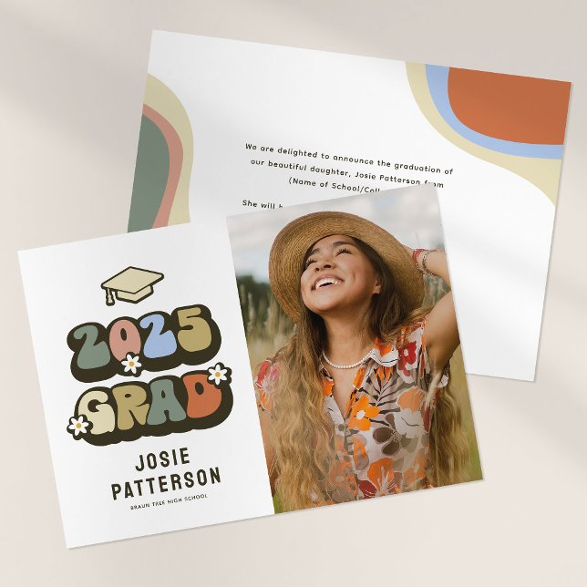 Retro Graduate Foto Abschluss Ankündigung (Von Creator hochgeladen)